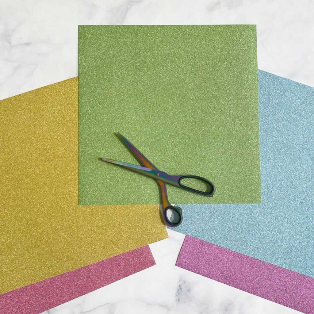 glitter cardstock and scissors