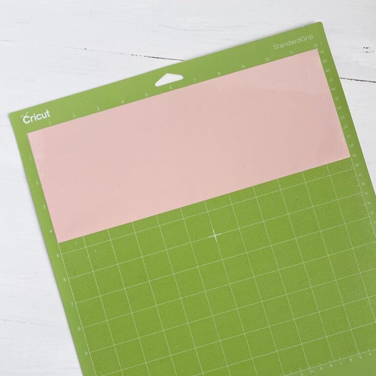 pink vinyl on cricut mat