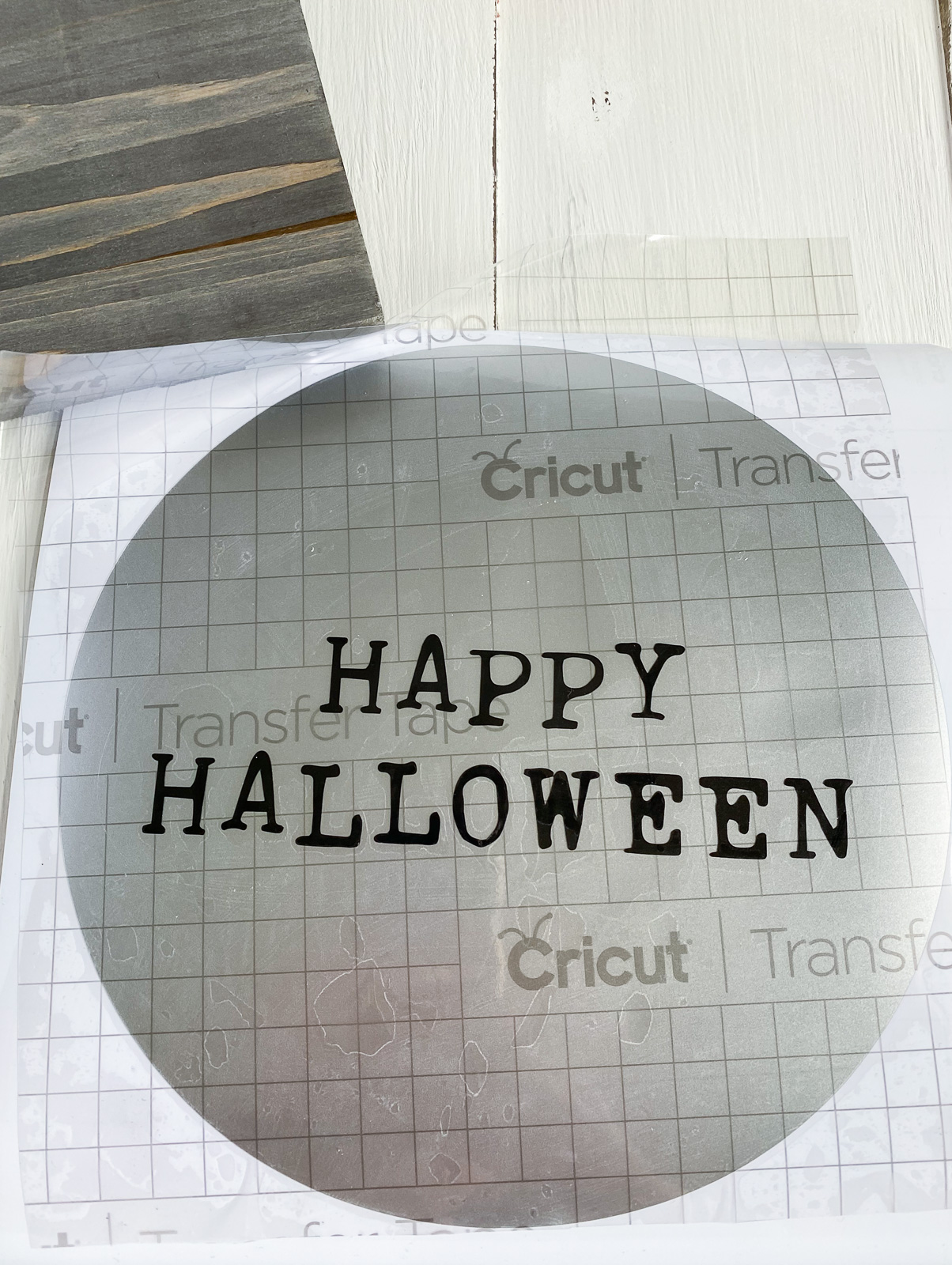 process of making Halloween sign