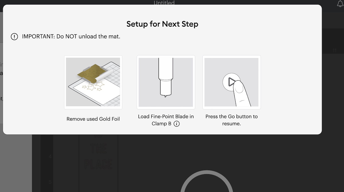 screenshot of using foil with Cricut