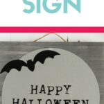 Halloween sign with bat