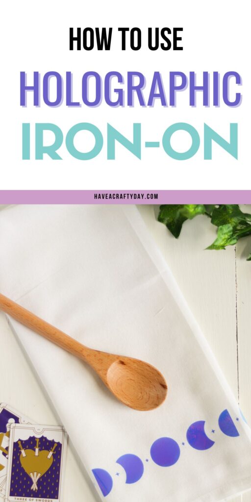 tea towel with htv design and wooden spoon
