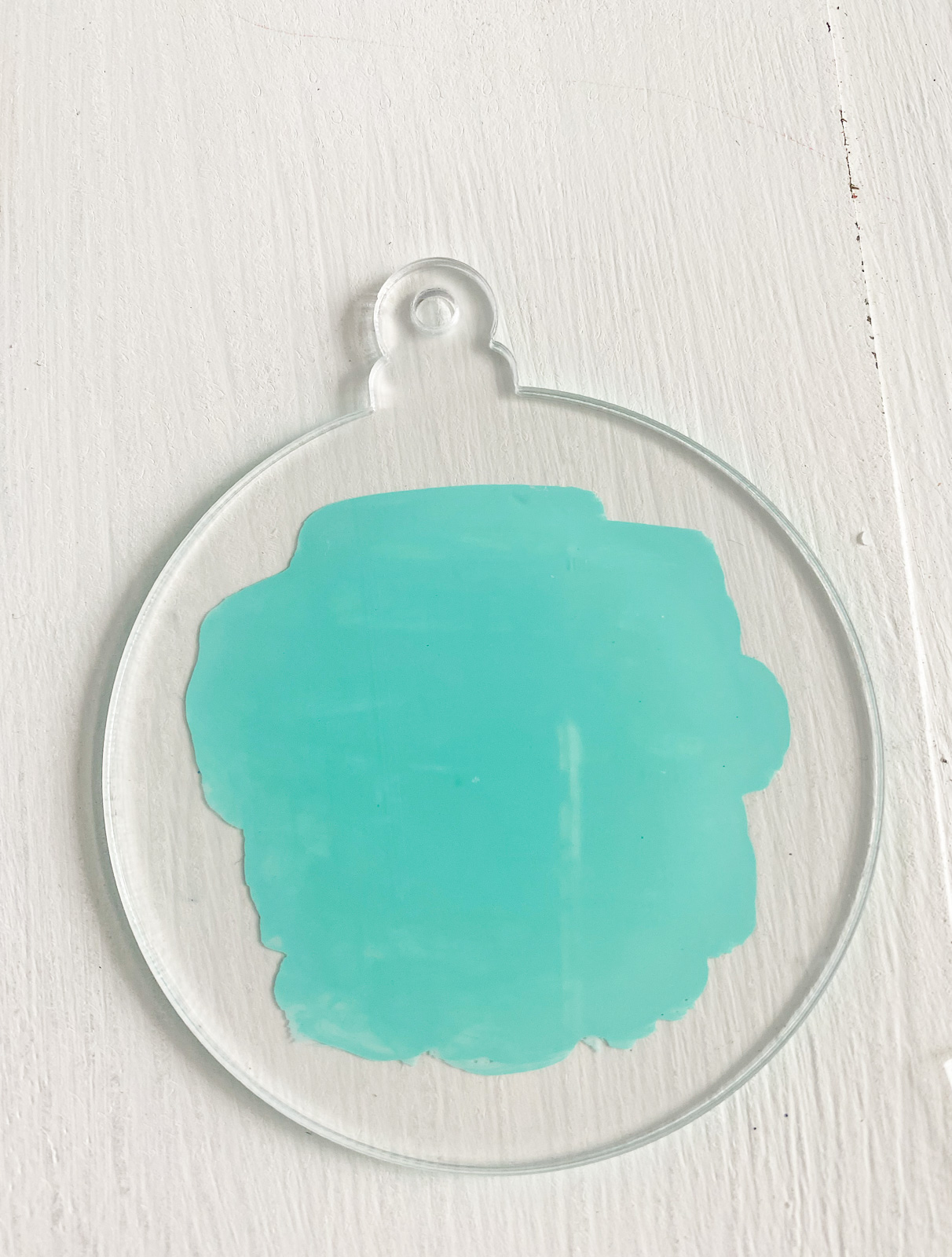 painted swash on acrylic ornament