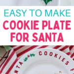 collage of DIY Santa cookie plate