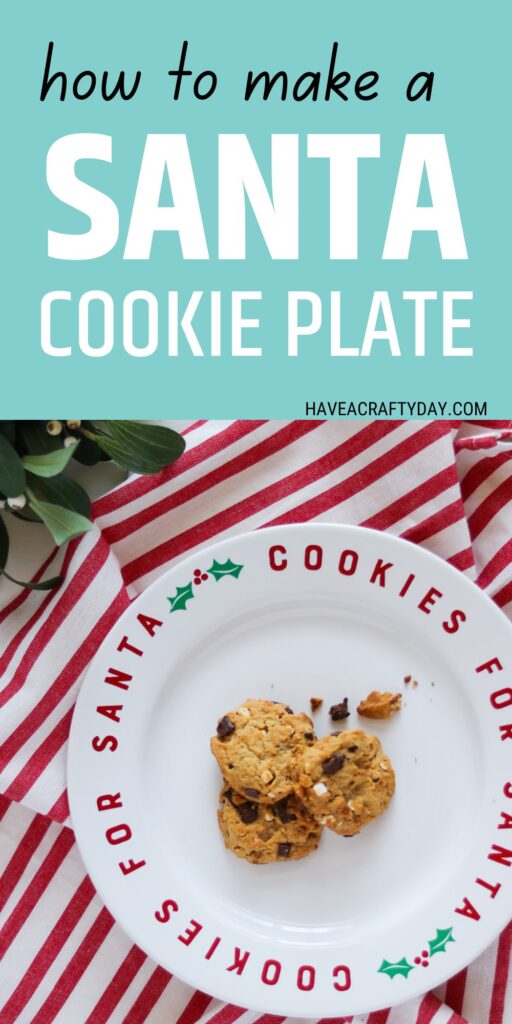 cookie plate for Santa with chocolate chip cookies