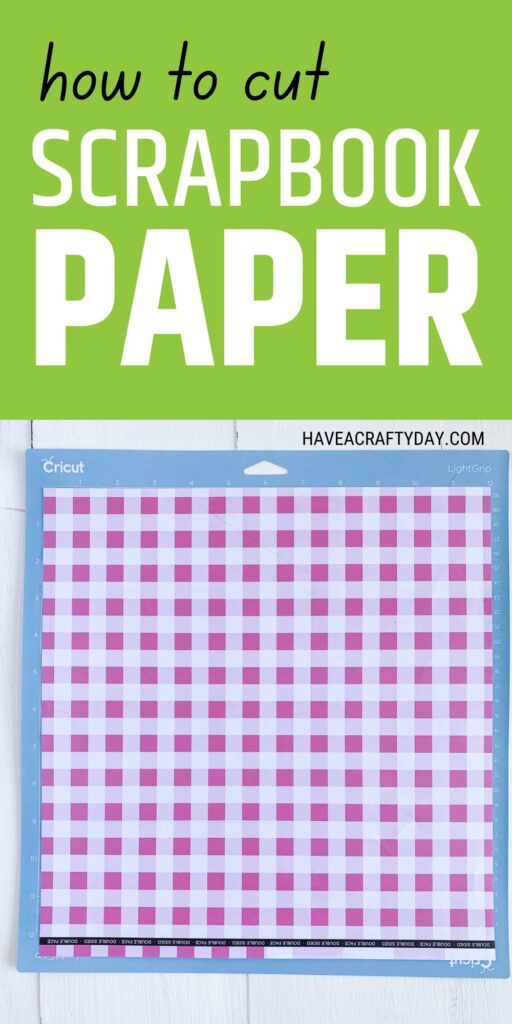 pink gingham paper on cricut mat