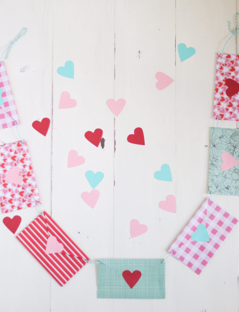 paper envelope with hearts valentine's day banner